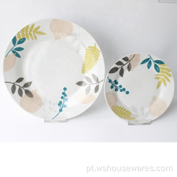 Recém projetado decalque impressa porcelana jantar conjunto de utensílios de mesa